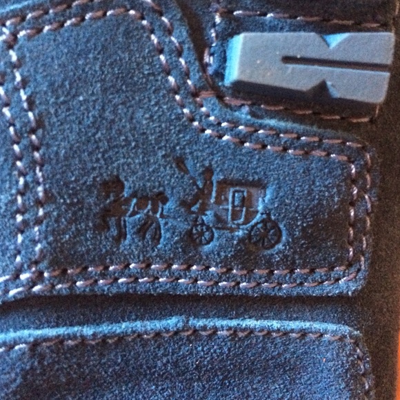 Coach Alsna Mocassin Peacock Suede with Gold Studs - Picture 4 of 4