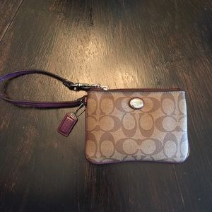 Coach wristlet purple