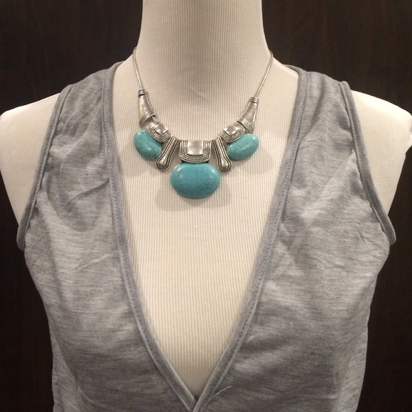 Turquoise Silver Plated Necklace - Picture 2 of 4