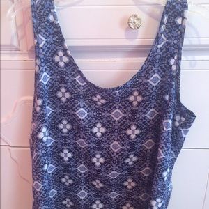 Blue and White patterned tank