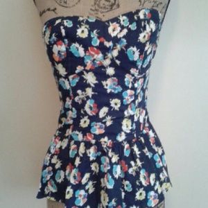 Navy Blue Bustier top