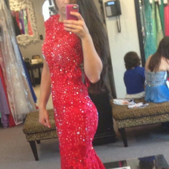 Red Jovani Prom or Formal Dress 90676 - Picture 2 of 4