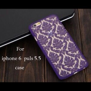 Three iPhone 6 plus purple / clear case/black/blue