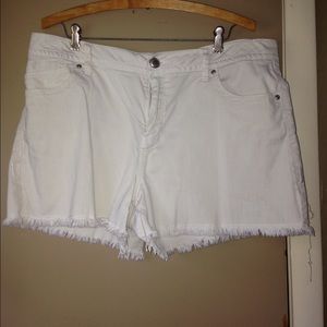 White Jean shorts