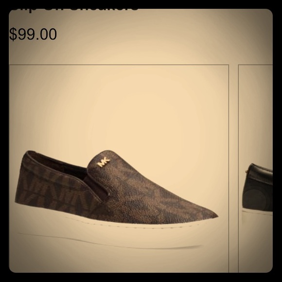 Mk Keaton brown leather slip on