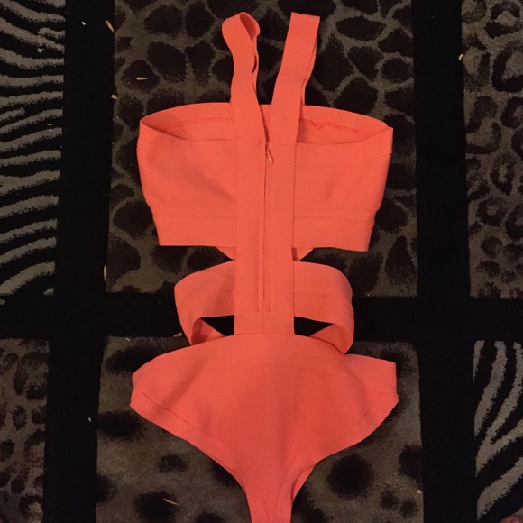 Side Cutouts Coral One Piece Swim Suit