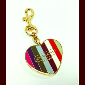 Coach Legacy Striped Limited Key Fob/Locket