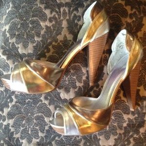 Anne Michelle Silver Platform Stilettos 10