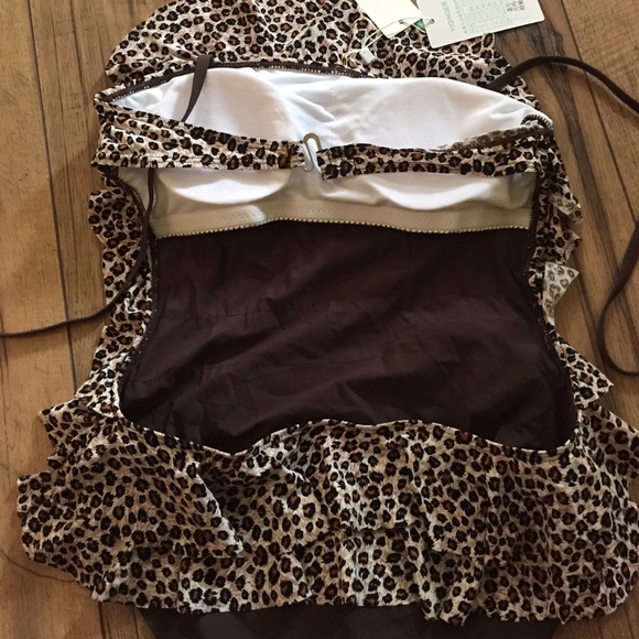 Cute leopard one piece backless swimsuit - Picture 2 of 3