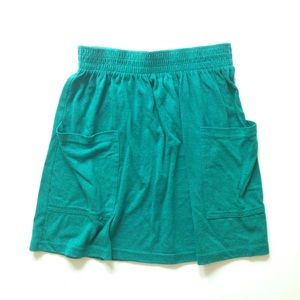 American Apparel teal jersey 2-pocket skirt