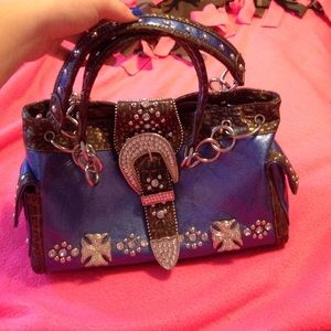 Royal blue bling purse