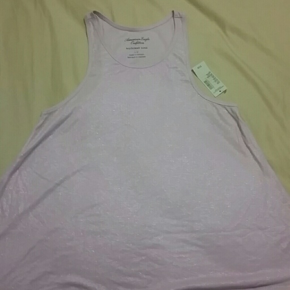 Pink shimmer flowy tank top