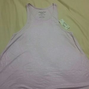 Pink shimmer flowy tank top
