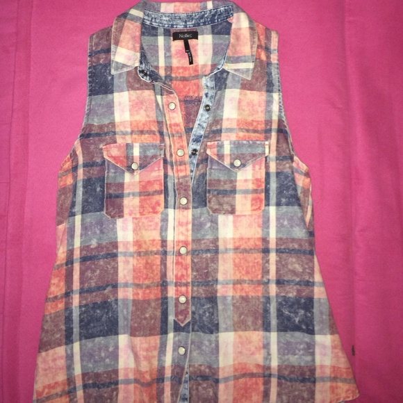 Plaid button down tank - Picture 1 of 1