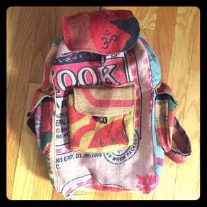 Burlap backpack