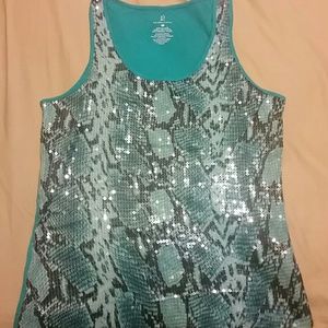 Animal print sequence tank top