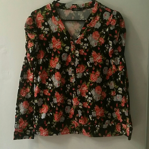 Floral Print Pullover Sweater