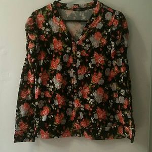 Floral Print Pullover Sweater