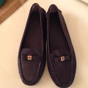 Tory Burch Navy loafers.