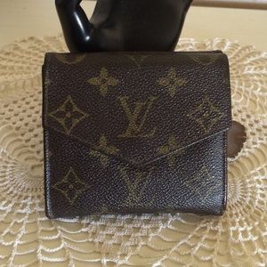 Auth Louis Vuitton monogram 2x snap Trifold Wallet
