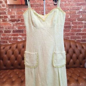 ABS tweed light green dress
