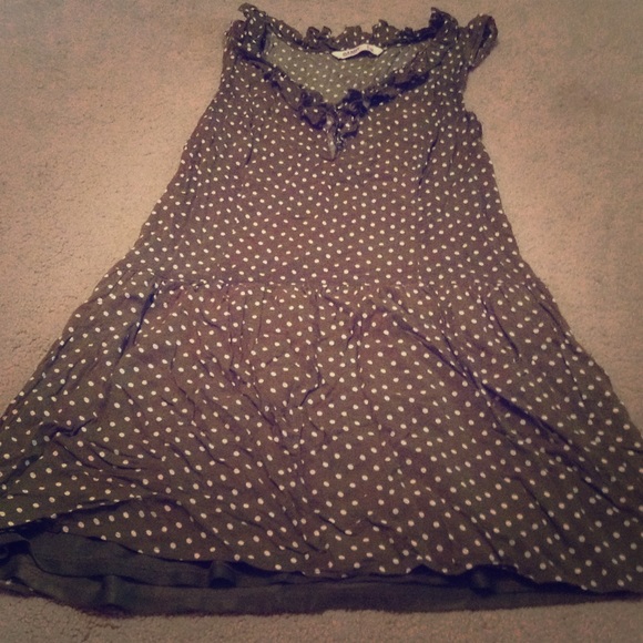 Flapper inspired Green & White Polkadot Dress