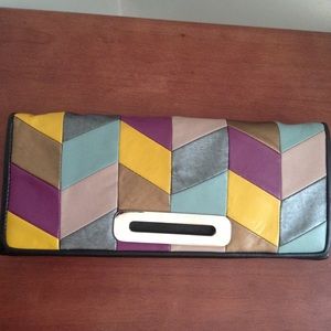Multi colored clutch