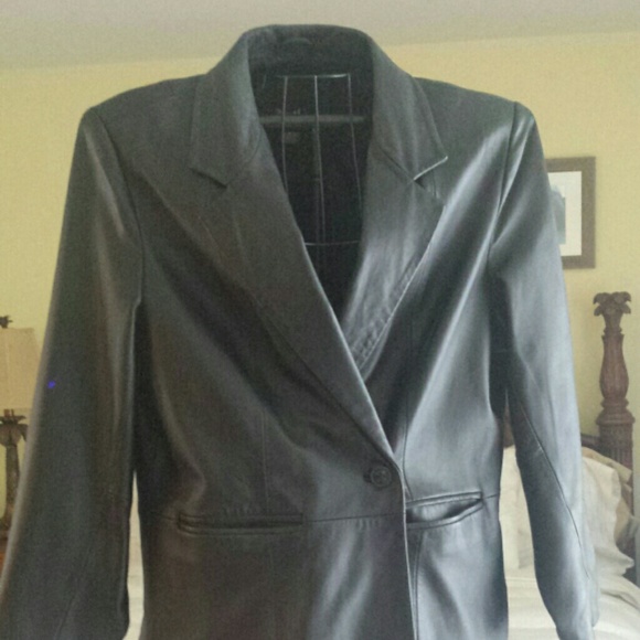 Black Leather Blazer  super soft and lush.