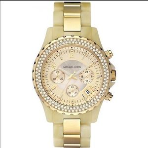 Michael Kors Horn & Gold Glitz Watch