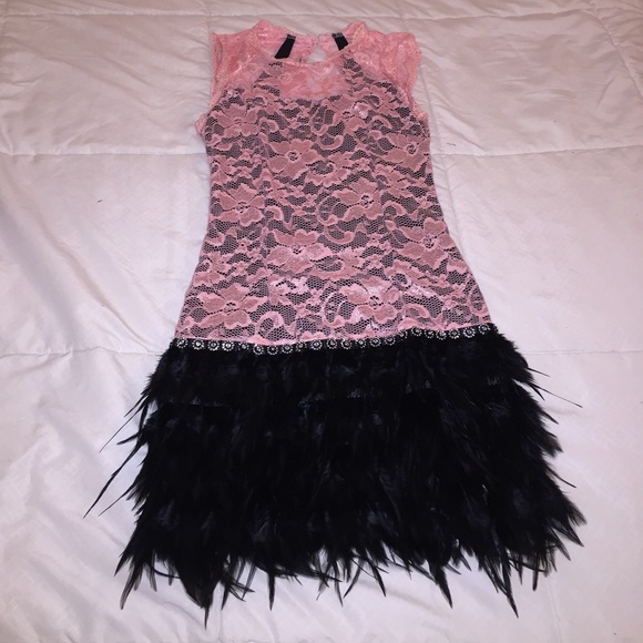 Feather lace dress