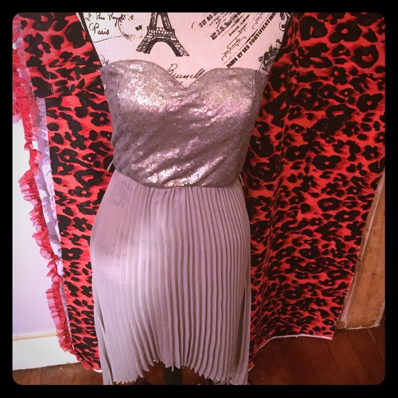NWOT SEXY SEQUIN AND SHEER DRESS FROM MACYS SZMED - Picture 1 of 4