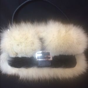 Fendi baguette navy lamb and fox!