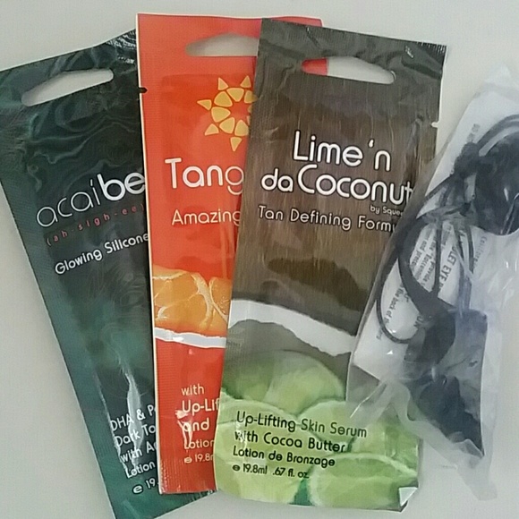 Tanning lotion samples