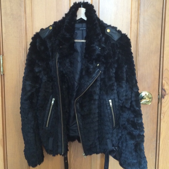 Nasty Gal Ark & Co. Faux fur Moto Jacket