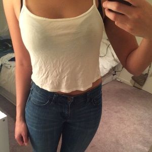 Topshop White Crop Tank