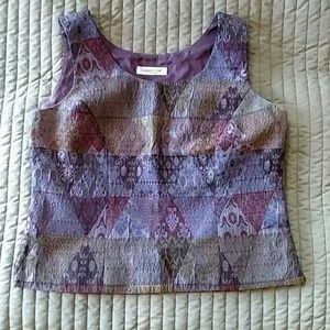 Purple print top with a hint of shimmer!