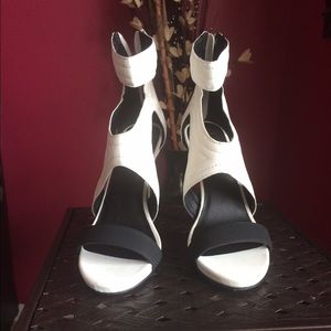 Black and white heels