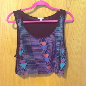 Aztec print crop top