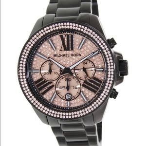 Michael Kors Black and Rose Glitz Watch