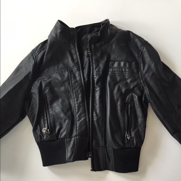 Joujou faux 3-quarter sleeve leather jacket size s