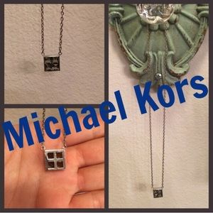 Michael Kors Square Crystal Pendant Necklace