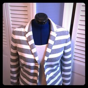 Cotton gray/white striped academy blazer