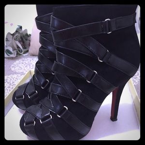 Black suede boots