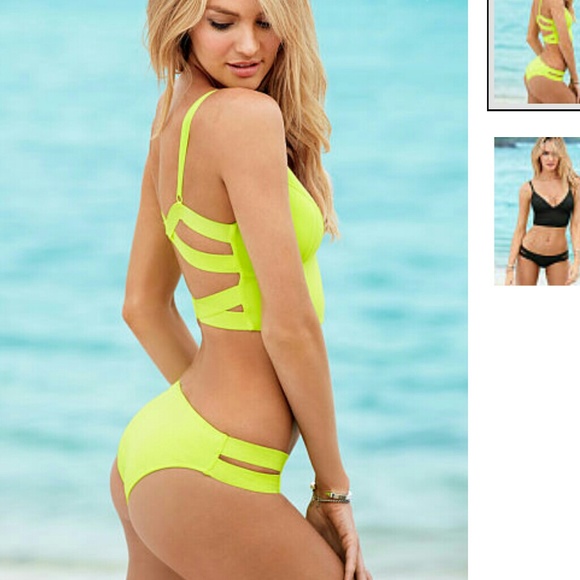 Victorias secret lime green strappy two piece