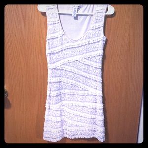 Creme lace print dress