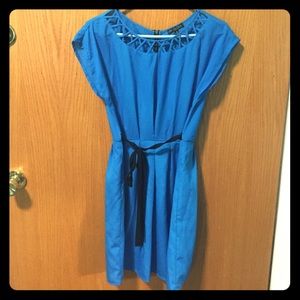Blue back zip dress