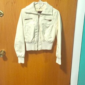 White bomber jacket