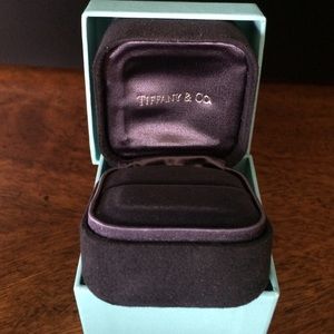 Tiffany & Co. Black Velvet Ring Box withOuter Box