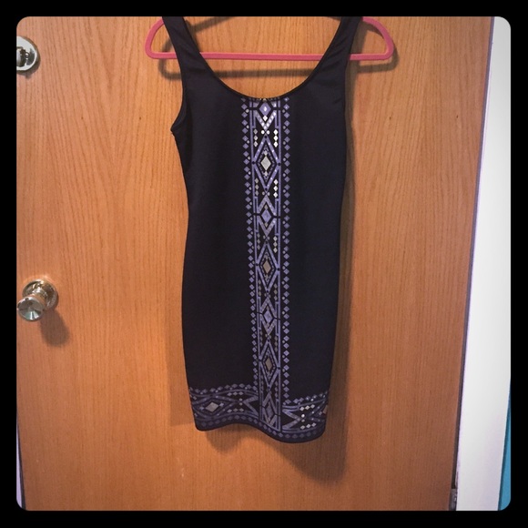 Black Aztec print dress