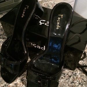 Nordstrom Black Patent Leather Slides